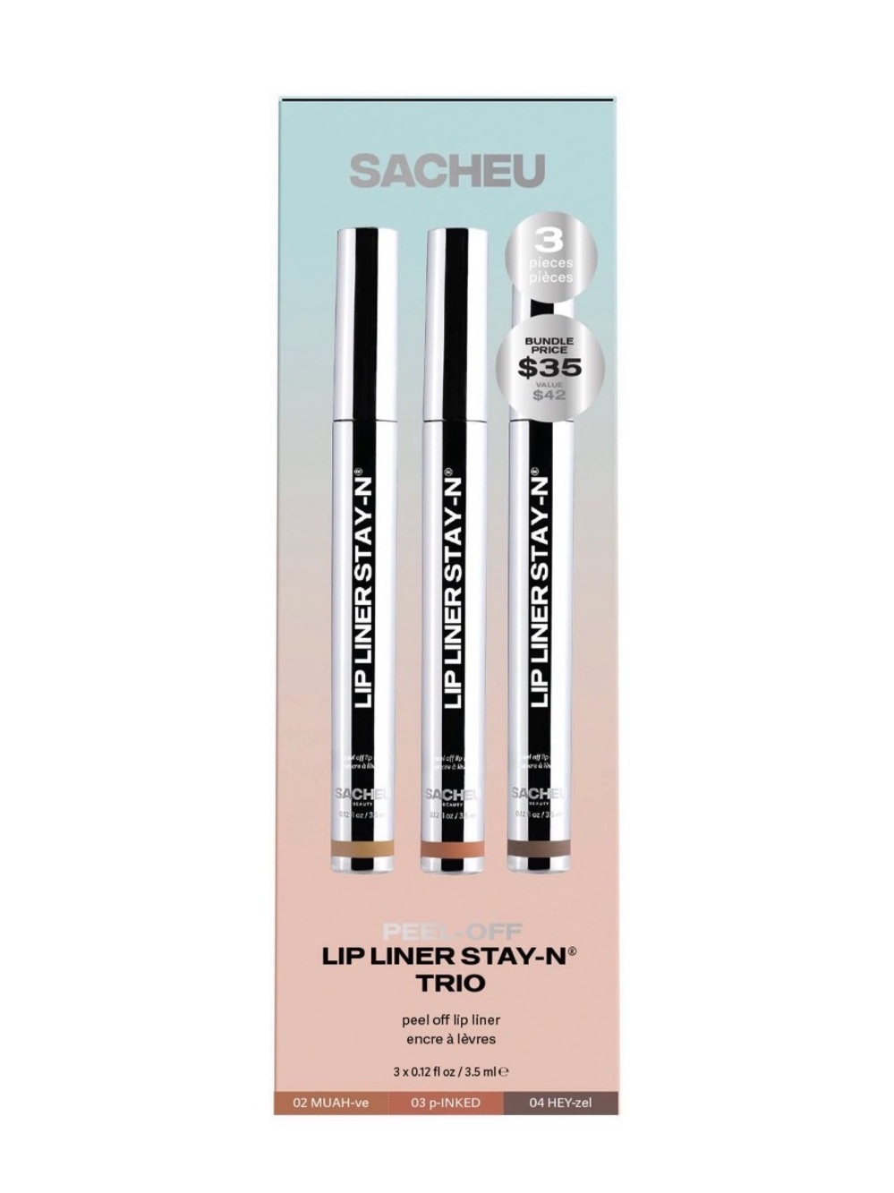 Sacheu Peel Off Lip Liner Stay-N Trio